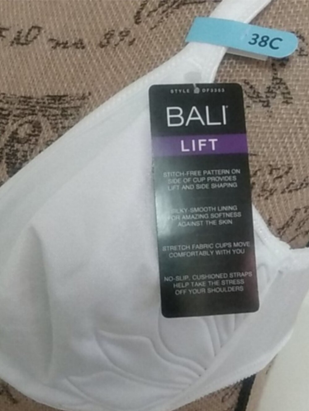 DF3353 Bali Intimates Underwire Lift Bra - White 38C - Picture 7 of 7